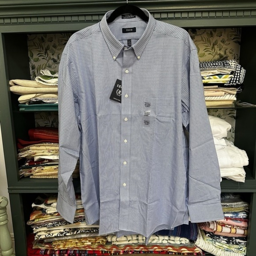 IZOD Men's‎ Long Sleeve Dress Shirt Size XL 17.5x34/35 Regular Fit